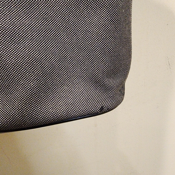 GENNY Black and Gray  Vintage Leather and Canvas Tote Bag - Picture 6 of 16